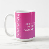 Trendy Modern Bold Pink Gradient 21st Birthday Koffiemok (Links)
