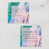 Trendy Modern Botanical Art Eye Catching Vierkante Visitekaartje (Voorkant / Achterkant)