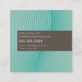 TRENDY MODERN BUSINESS gebogen lijnen mint jade Vierkante Visitekaartje (Achterkant)