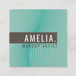 TRENDY MODERN BUSINESS gebogen lijnen mint jade Vierkante Visitekaartje