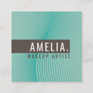 TRENDY MODERN BUSINESS gebogen lijnen mint jade Vierkante Visitekaartje