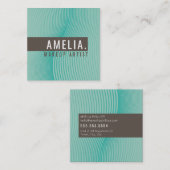 TRENDY MODERN BUSINESS gebogen lijnen mint jade Vierkante Visitekaartje (Voorkant / Achterkant)