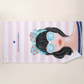 Trendy Modern California Beach Beauty Babe Strandlaken (Voorkant)