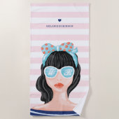 Trendy Modern California Beach Beauty Babe Strandlaken (Voorkant)