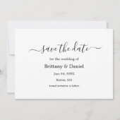 Trendy Modern Calligrafie-script Foto Save The Date (Achterkant)