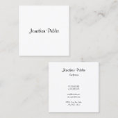Trendy Modern Calligrafie Script Naam Sjabloon Vierkante Visitekaartje (Voorkant / Achterkant)