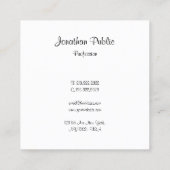 Trendy Modern Calligrafie Script Naam Sjabloon Vierkante Visitekaartje (Achterkant)