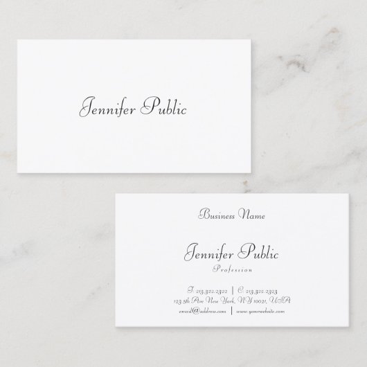 Trendy Modern Calligraphed Cute Design Sjabloon Visitekaartje (Voorkant / Achterkant)