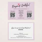 Trendy Modern Calligraphy Paars QR code gift card Visitekaartje (Voorkant /achterkant)