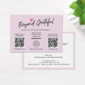 Trendy Modern Calligraphy Paars QR code gift card Visitekaartje (Bureau)