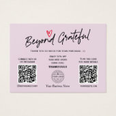 Trendy Modern Calligraphy Paars QR code gift card Visitekaartje (Voorkant)