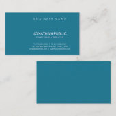 Trendy Modern Calligraphy Script Turquoise Plain Visitekaartje (Voorkant / Achterkant)