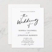 Trendy Modern Calligraphy Wedding Invitation (Voorkant / Achterkant)