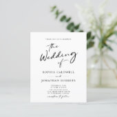 Trendy Modern Calligraphy Wedding Invitation (Staand voorkant)