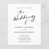 Trendy Modern Calligraphy Wedding Invitation (Voorkant)