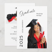 Trendy Modern Casual Afstuderen Kaart (Voorkant / Achterkant)