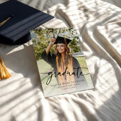 Trendy Modern Casual Foto Afstuderen Aankondiging