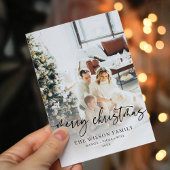 Trendy Modern Casual Fotokerst Feestdagenkaart