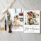 Trendy Modern Casual Fotokerst Feestdagenkaart