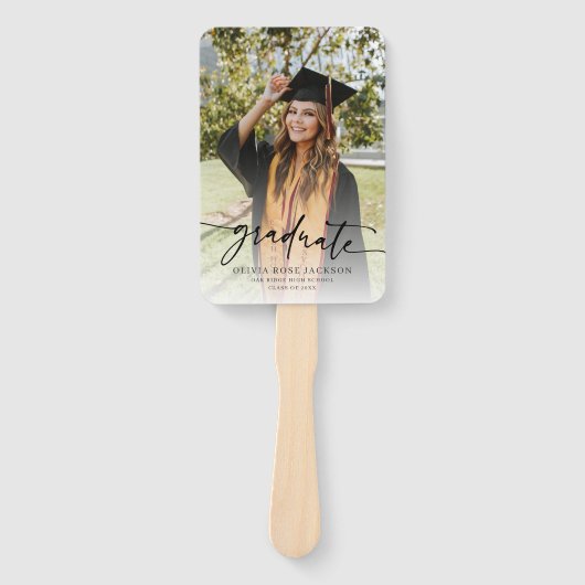 Trendy Modern Casual Photo Afstuderen Handwaaier (Voorkant)