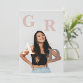 Trendy Modern Casual Photo Afstuderen Kaart (Staand voorkant)