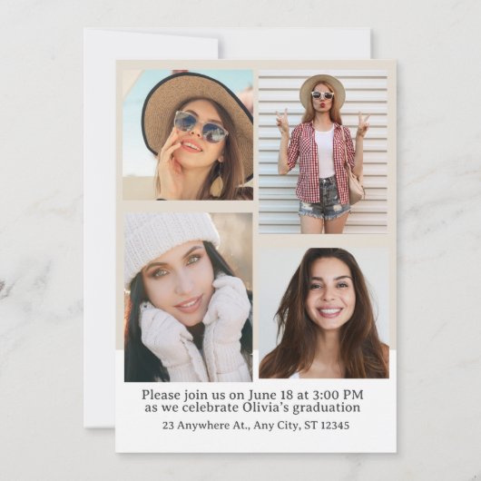 Trendy Modern Casual Photo Afstuderen Kaart (Achterkant)