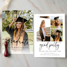 Trendy Modern Casual Photo Afstuderen Kaart