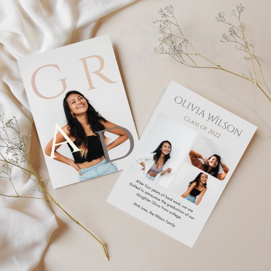 Trendy Modern Casual Photo Afstuderen Kaart