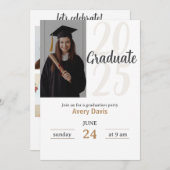 Trendy Modern Casual Photo Afstuderen Kaart (Voorkant / Achterkant)