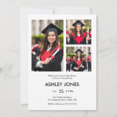 Trendy Modern Casual Photo Graduation Invitation Kaart (Achterkant)