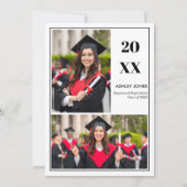 Trendy Modern Casual Photo Graduation Invitation Kaart (Voorkant)