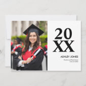Trendy Modern Casual Photo Graduation Invitation Kaart (Voorkant)
