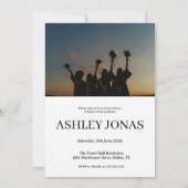 Trendy Modern Casual Photo Graduation Invitation Kaart (Achterkant)