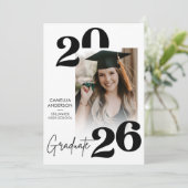 Trendy Modern Casual Photo Graduation Kaart (Staand voorkant)