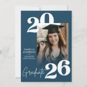 Trendy Modern Casual Photo Graduation Kaart (Voorkant)