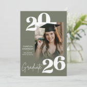 Trendy Modern Casual Photo Graduation Kaart (Staand voorkant)