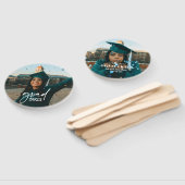 Trendy Modern Casual Typografie Foto Afstuderen Handwaaier (Niet-gemonteerd)