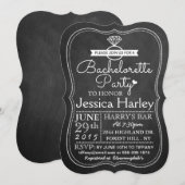 Trendy Modern Chalkboard Bachelorette Party Kaart (Voorkant / Achterkant)