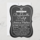 Trendy Modern Chalkboard Bachelorette Party Kaart (Voorkant)