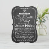 Trendy Modern Chalkboard Bachelorette Party Kaart (Staand voorkant)