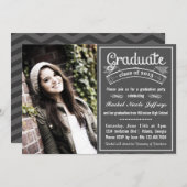 Trendy Modern Chalkboard Typography Afstuderen Kaart (Voorkant / Achterkant)