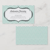 TRENDY modern chevron patroon bord mint groen grij Visitekaartje (Voorkant / Achterkant)