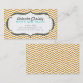 TRENDY modern chevron patroon faux gouden glitter Visitekaartje (Voorkant / Achterkant)