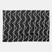 Trendy Modern Chevron Stripe Black en White Theedoek (Horizontaal)