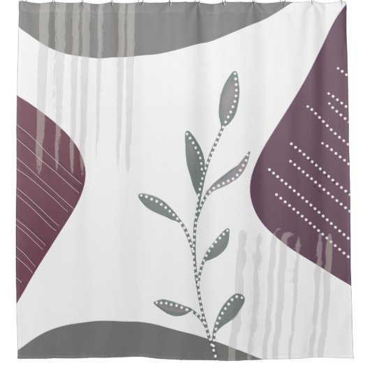 Trendy Modern Chic Abstract Botanisch Douchegordijn (Voorkant)