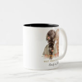 Trendy Modern Chic Beste Vrienden BFF Custom Photo Tweekleurige Koffiemok (Voorkant rechts)