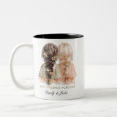 Trendy Modern Chic Beste Vrienden BFF Custom Photo Tweekleurige Koffiemok (Links)