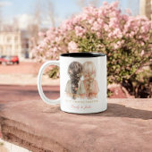 Trendy Modern Chic Beste Vrienden BFF Custom Photo Tweekleurige Koffiemok