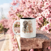 Trendy Modern Chic Beste Vrienden BFF Custom Photo Tweekleurige Koffiemok