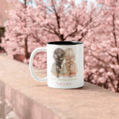 Trendy Modern Chic Beste Vrienden BFF Custom Photo Tweekleurige Koffiemok